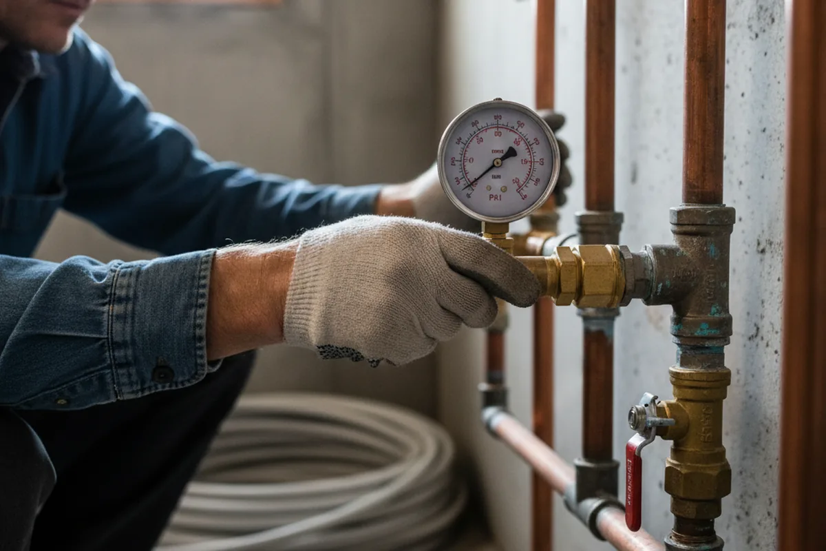 Pressure testing a repaired line during Water Line Repair in Collierville